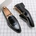Suitable For All Seasons Hairstylist Men's Leather Youth Personality Laser Nightclub Casual Loafers 47 Fashion Show Shoes Size 48_vogvips.com