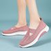 Spring Women Shoes Soft Sole Mesh Upper Vulcanized Sneakers For Middle Aged Mothers Lightweight Breathable Slip-on_vogvips.com