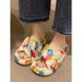 Women's Summer Internet Celebrity Outdoor Slippers 2026 New Fashion Graffiti Print Crossed Thick-Soled Non-Slip Beach_vogvips.com