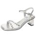MTX High-End Tranparent Chunky Heel For Women Fahion Veratile One-Strap Crytal Rhinetone 2025 Internet Celebrity_vogvips.com