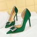 626-K71 European And American Fashion Party High-heeled Shoes, Stiletto Ultra-high Heel, Satin Side Cutout, Metal_vogvips.com