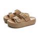 MingLiu New Slippers For Outdoor Wear, Fashionable 2025 Summer Casual Versatile, Flat Bottomed, Semi Draggable, High-end Beach Slippers_vogvips.com