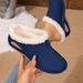 Women's Warm Slip-On House Slippers, Winter Plush Lined Non-Slip Soles, Portable Foldable Home Travel Shoes_vogvips.com
