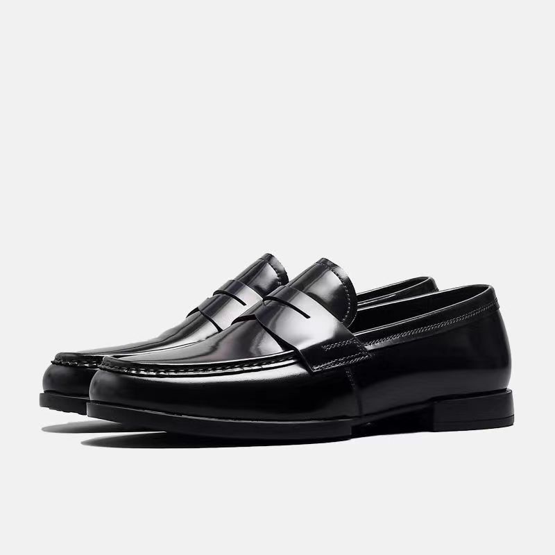 Open Edge Bead, One Foot, Breathable Driving, Spring Bean Shoes, Men's Genuine Leather, Business, British, Leisure, And_vogvips.com