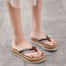 Women's Shoes Muffin Bottom Flip-flops Webbing Home Slippers Flip-flops Fashion Personalized Slippers Can Be Worn Outside Slippers Beach Slippers_vogvips.com