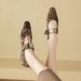 Cameido Women's Small Square - Toed Low - Heeled Mary Jane Shoes, Leopard - Print One - Strap Low - Cut Single - Sole Shoes For Spring 2025_vogvips.com