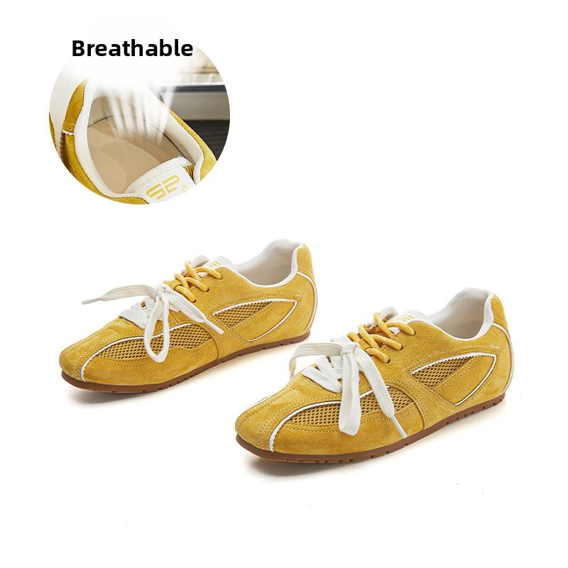 Women's Retro German Training Shoes Grass Pigskin Insoles Summer Casual Versatile Genuine Leather_vogvips.com