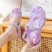 New Printed Jelly Beach Hole Shoes Garden Thick Sole Flat Nurse Closed Toe Women Sandals_vogvips.com
