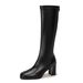 Gomeini Korean Style 2024 Versatile Square Toe High Heel Stretch Slim Over-the-Knee Long Boots For Women 818-A_vogvips.com