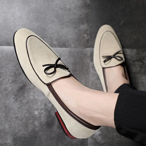 Men's Casual Shoes With Bowknot Genuine Suede Leather Trendy Party Wedding Loafers Flats Mens Driving Moccasins EUR Sizes 38-48_vogvips.com