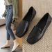 Square-headed Single Shoes Female Lazy Person Pedals British Shoes Trendy Soft-soled Fairy Small Leather Shoes_vogvips.com