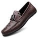 American Genuine Leather Crocodile Pattern Loafers Men's British Business Casual Slip-On Driving Shoes_vogvips.com