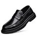 Business Formal Casual Shoes, Fashionable And Versatile Slip-on Breathable Loafers, Men's Leather Shoes_vogvips.com