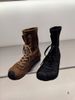 Women Boxing Boots XJ Women's Shoes 25 Autumn Winter Fashion Stretch Fabric Patchwork Suede Round Toe Lace-Up Slip-On Flat Boxing Short_vogvips.com