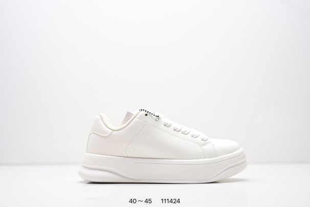 PU Simple And Fashionable Low Top Men's Shoes With Round Toe Tie And Thick Sole Casual Sports Shoes, Versatile Height Increasing Board Shoes_vogvips.com