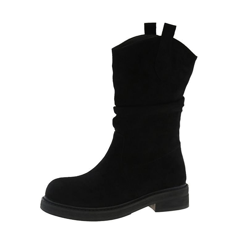 . Women's Autumn And Winter Vintage Ankle Boots, Dui Dui Boots, Mid-calf Suede Martens Boots_vogvips.com