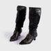 Designer Dai-Tong Waist Stylish Stackable Boots, Long Trousers, Creased Fashion, Retro Patina, High-Top Boots For Girls, Knights’ Boots._vogvips.com