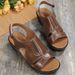 Women's Shoes Sandals For Women With Velcro Stitching Hollow Thick Soles Large Size Open Toe Casual Sandals For Women_vogvips.com