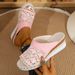 Summer Style Women's Mesh Sandals Plus Size Thick Sole Hollowed Out Peep Toe Wedge Heel_vogvips.com