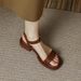 Retro Simple One-strap Roman Sandals Women, Summer Flat Soft-soled Thick-soled Beach Open-toe Large Size Student Shoes_vogvips.com