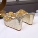 Women's Platform Slide Sandals - Glitter Platform Peep-Toe Sandals - High Wedge Summer Fashion Shoes For Casual & Dressy Occasions_vogvips.com