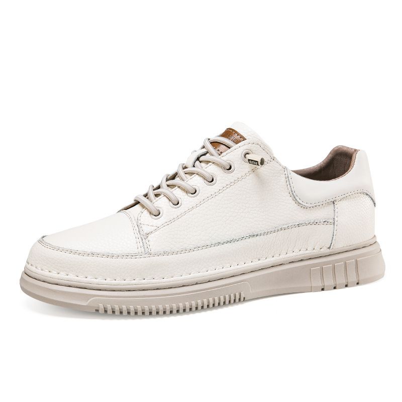 Cowhide Men's Shoes Men's Casual Leather Shoes Genuine Leather Men's One-pedal Shoes Men's Soft Leather Board Shoes Tide_vogvips.com