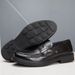Euro Step Hand-Grained Leather Business 2025 Autumn New Thick-Soled Slip-On High-End Men's Professional Work Shoes_vogvips.com