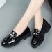 New Leather Shoes For Women Matte Light Black Shoes_vogvips.com