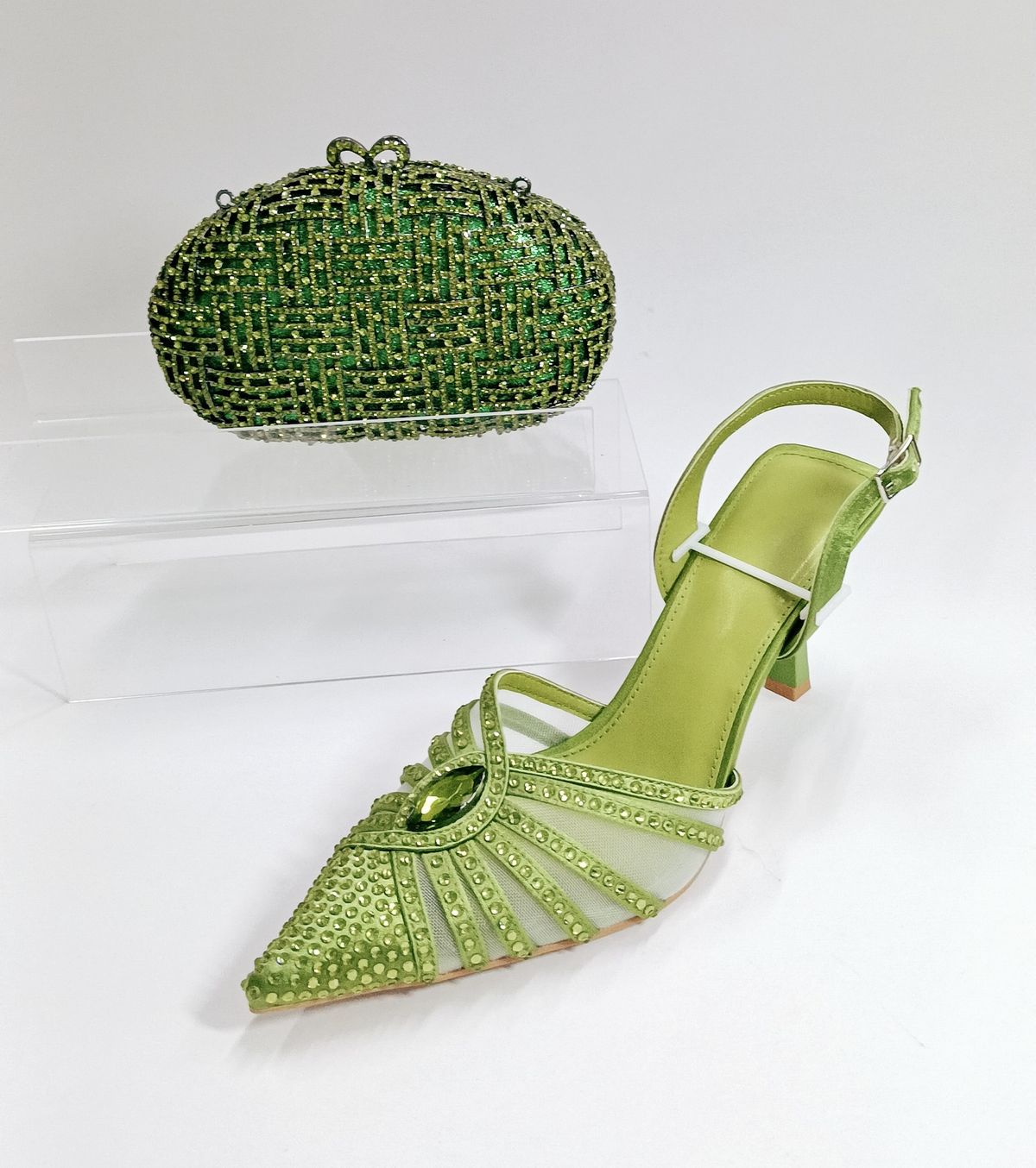 Women's Shoes Spring/Summer New Crystal Rhinestone High Heeled Sandals With Bags, Gemstone High Heels, Women's Single Shoes_vogvips.com