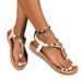 Cross-Border Plus Size Women's Shoes 2024 Summer European And American Style Wooden Bead Buckle Clip-Toe Retro Color_vogvips.com