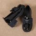 Soft Loafers Thick Sole 2023 New Summer Mid-Heel Women's With Bowknot Shiny Leather Shoes For Petite Women_vogvips.com