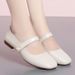 Women's Spring Autumn New Genuine Square Toe Mary Jane Leather Soft Sole Non-Slip Flat Shoes_vogvips.com