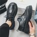 Voyage 2025 Autumn Vintage Color Block Leather Shoes Korean Style Youth Brogue Men's Fashion Versatile Sneakers_vogvips.com