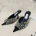 2024 New Version Rhinestone Pointed Toe Stiletto Sexy Crystal High Heel Mules For Women_vogvips.com