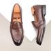 Cross-Border Plus Size New European And American Business Shoes British Penny Loafers Slip-On Genuine Leather Moccasins_vogvips.com