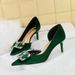 AK Banquet Light Luxury Women S High Heels Thin Heel Side Hollow Fleece Surface Shallow Mouth Pointed Water_vogvips.com