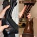 Vintage Washed Leather Knee-High Riding Boots For Women - Chunky Heel, Round Toe, Straight-Leg Design For Timeless Style_vogvips.com