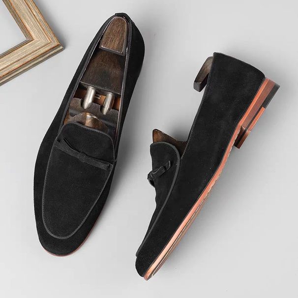 Anti Suede Business Casual One Foot Breathable Single British Frosted Leather Men's Shoes, Loafers, Trendy Shoes_vogvips.com