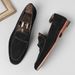 Anti Suede Business Casual One Foot Breathable Single British Frosted Leather Men's Shoes, Loafers, Trendy Shoes_vogvips.com