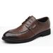 Men's Hand-grain Leather Dress Shoes Breathable Comfortable Business Formal Footwear Large Size Office Work Shoes_vogvips.com