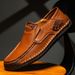 Plus-Size Trendy Driving Men's Shoes Breathable Genuine Leather Versatile Loafers Men's Business British Style Casual Le_vogvips.com