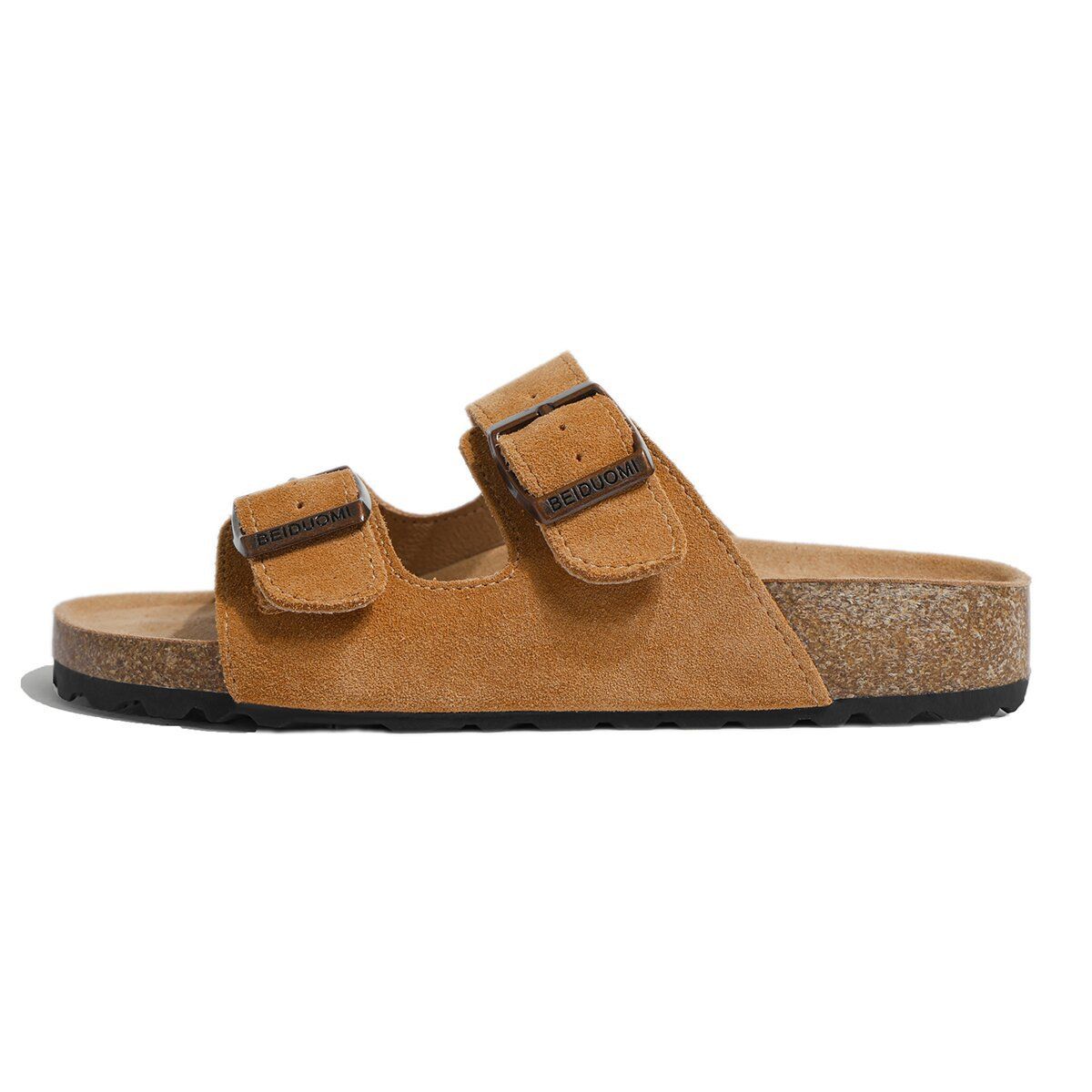 Genuine Leather For Women, Summer Outdoor Wear, 2026 New Model, Thick-soled, Flat Strap, Women's Beach Half-slippers_vogvips.com