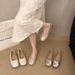 French Ballet Style Shallow Mouth Single Shoes Women's Summer Skirt Mary Jane Shoes Bow Soft Sole Beanie Shoes_vogvips.com