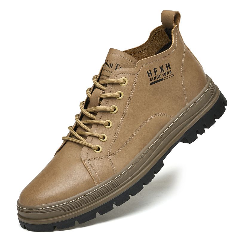 Men's British Tooling Work Boots Casual Gaobang Medium Boots Casual Board Shoes Casual Tooling Shoes_vogvips.com