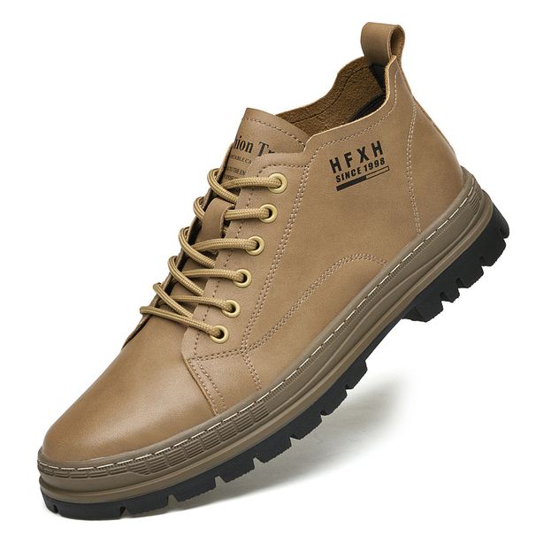 Men's British Tooling Work Boots Casual Gaobang Medium Boots Casual Board Shoes Casual Tooling Shoes_vogvips.com
