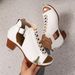 New Chunky Heel Open-toe Roman Sandals With Cutout Detail And Buckle Straps - Plus Size Available_vogvips.com