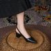 YB-39 Chunky Small 33 Sandals New Mid Korean Style Backless Large Size Extra Wide High Heel Women's Shoes 44 45_vogvips.com