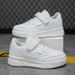 2025 Four Seasons Children's White Sports Shoes, Soft Soled, Boys' Students' Low Cut Board Shoes_vogvips.com