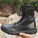 Sand-colored High-top Combat Boots, Spring And Autumn Combat Boots, Canvas Breathable High-top Combat Boots_vogvips.com