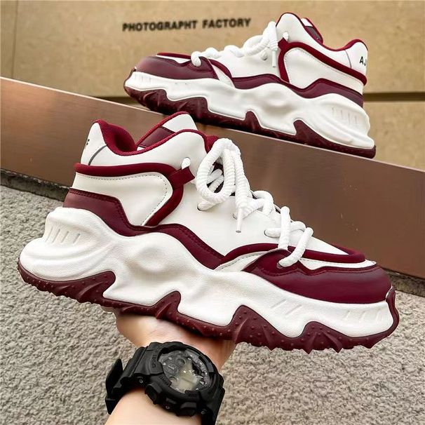Spring 2024 New Casual Color Blocked Dad Men's Thick Soled Height Increasing Sports Forrest Gump Trendy Shoes_vogvips.com